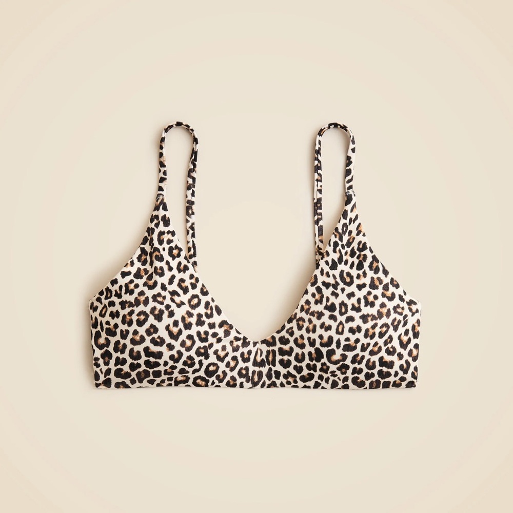 NWT! J Crew - Lana Bikini Top in Classic Sculpt - Animal Print - Size Small